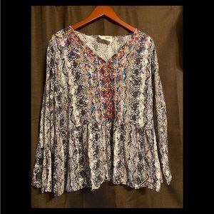 Snake print with floral Embroidery